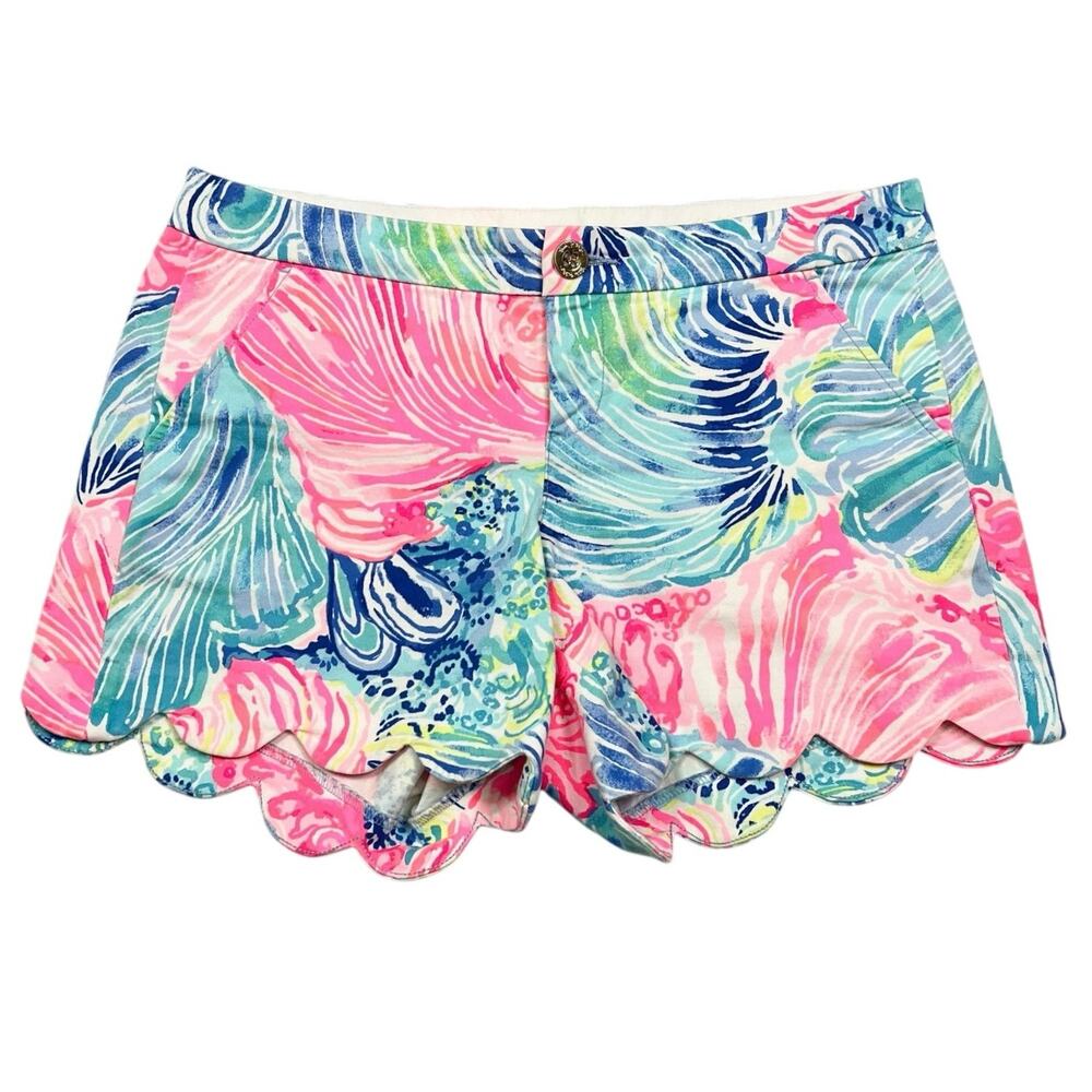 Lilly Pulitzer | Buttercup 5” Inseam Beach Please Shell Print Scallop Shorts 6